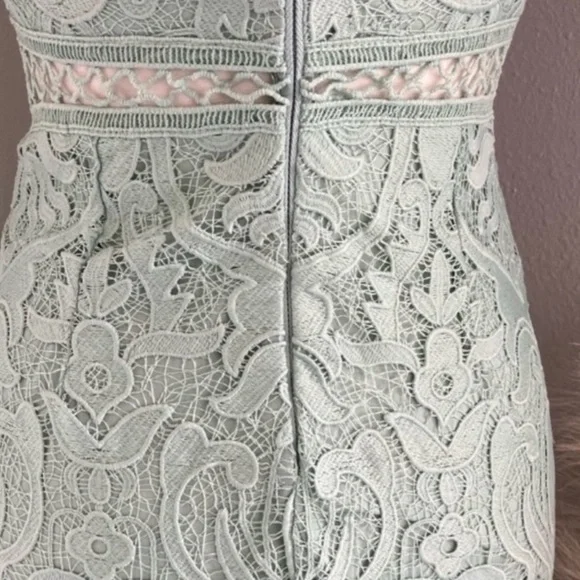 ❤️ Lulus Won Your Heart Sage Green Lace Tie-Strap High-Low Midi Dress - Picture 8 of 8